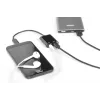 DIGITUS USB Type-C Splitterkabel, Typ C – 3,5 mm + Typ C M/F/F, 20 cm Schwarz