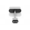 DIGITUS USB Type-C Splitterkabel, Typ C – 3,5 mm + Typ C M/F/F, 20 cm Schwarz