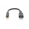 DIGITUS USB Type-C Audio-Adapterkabel, Type-C - 3,5 mm M/F, 20 cm, Audio-Eingang/Ausgang, Version 3.1, CE, schwarz