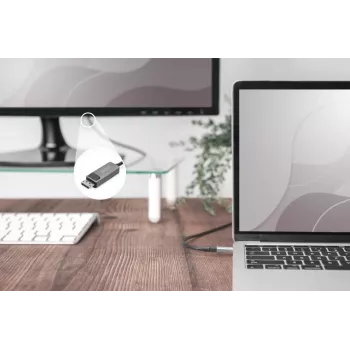 DIGITUS USB Type C auf DP Adapterkabel 8K@30Hz, HBR3, Alugehäuse, schwarz, 2m