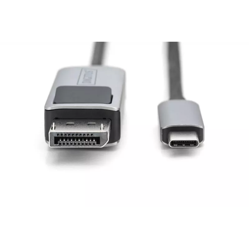 DIGITUS USB Type C auf DP Adapterkabel 8K@30Hz, HBR3, Alugehäuse, schwarz, 2m