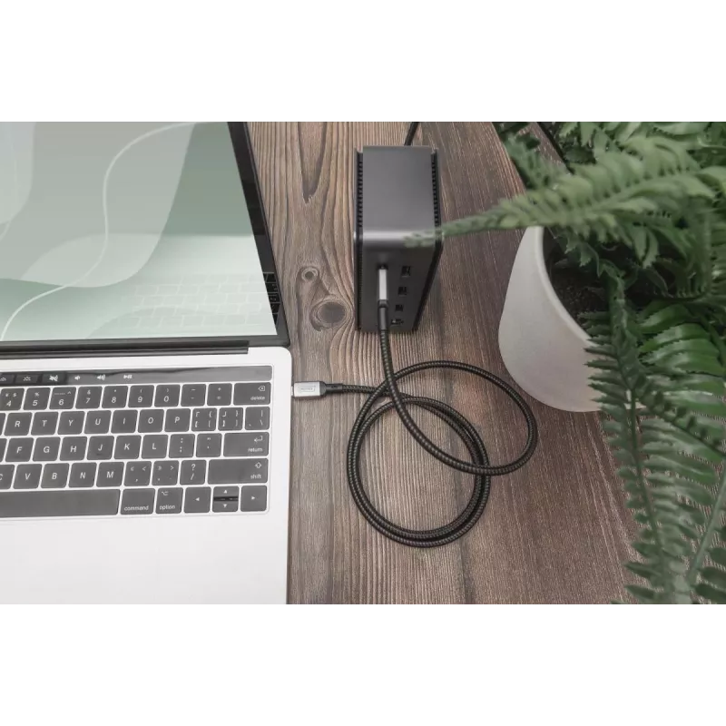 DIGITUS USB 4 Anschlusskabel. Typ C auf Typ C. Aluminiumgehäuse PP-Geflecht 4K@60Hz. PD3.0. 20Gbit/s. 3m. schwarz