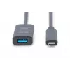 DIGITUS Aktives USB-C-Verlängerungskabel – 10G USB 3.2 Gen2 USB-C – USB-A (M/F) – 5 m