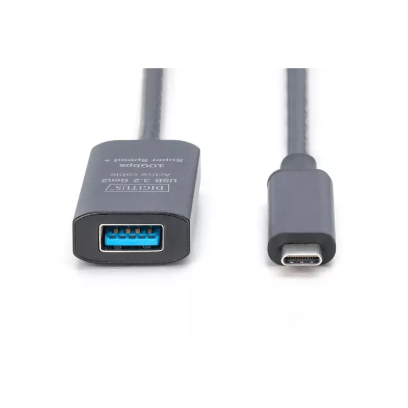 DIGITUS Aktives USB-C-Verlängerungskabel – 10G USB 3.2 Gen2 USB-C – USB-A (M/F) – 5 m