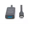 DIGITUS Aktives USB-C-Verlängerungskabel – 5G USB 3.2 Gen1 USB-C – USB-A (M/F) – 5 m