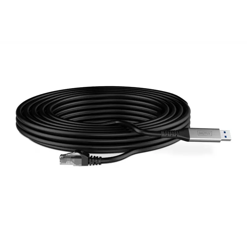 DIGITUS USB 3.2 Gen1 - RJ45 Ethernet-Kabel - CAT6a S/FTP Schwarz - 5m