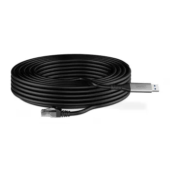 DIGITUS USB 3.2 Gen1 - RJ45 Ethernet-Kabel - CAT6a S/FTP Schwarz - 15m