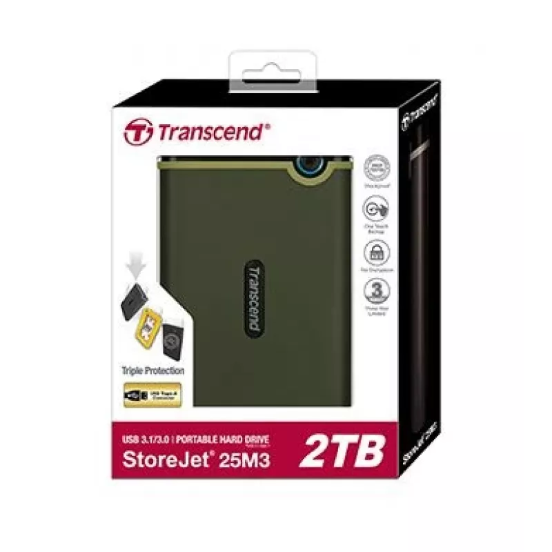 TRANSCEND StoreJet 25M3 2 TB SATA 2,5 Zoll USB 3.0 Militärgrün
