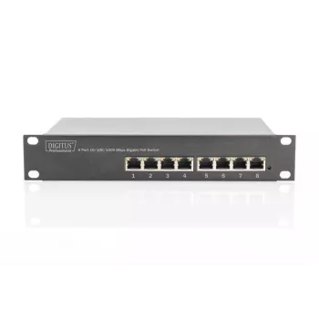 DIGITUS 8 Port Gigabit PoE Switch 10 inch 8x10/100/1000Mbps RJ45 PoE 96W