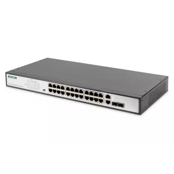 DIGITUS 24-Port Fast Ethernet PoE Switch 2G Combo TP/SFP 390W