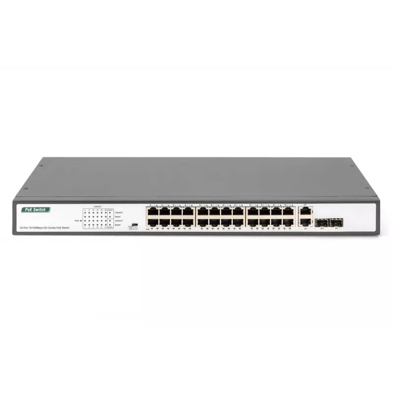 DIGITUS 24-Port Fast Ethernet PoE Switch 2G Combo TP/SFP 390W