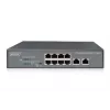DIGITUS Fast Ethernet PoE af/at 8-Port-Switch + 2 Uplinks 120W PoE-Leistungsbudget, rackmontierbar