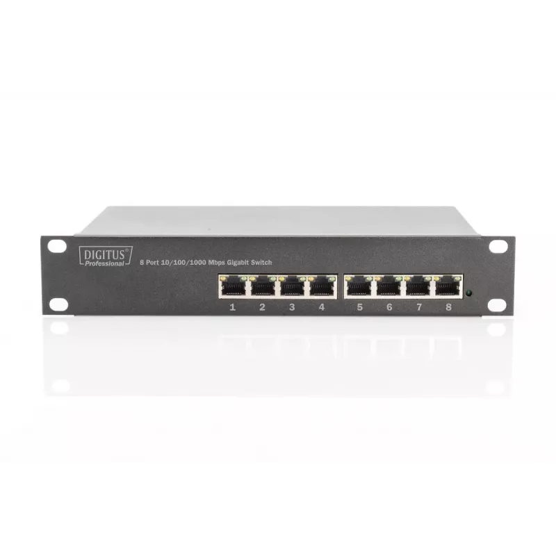 DIGITUS 8-Port Gigabit Ethernet Switch 10 Zoll 8x10/100/1000Mbps RJ45