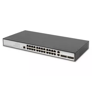 DIGITUS L2 verwalteter Gigabit-Ethernet-Switch 24-Port + 2 Combo- und 2 SFP-Uplink-Ports