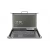Modulare DIGITUS HD LCD TFT Konsole mit 1-Port-KVM, RAL 9005 schwarz - GE-Tastatur