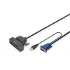 DIGITUS Modulare 43,2 cm (19 Zoll) HD TFT Konsole mit 1 Port VGA. RAL 9005 schwarz - GE Tastatur