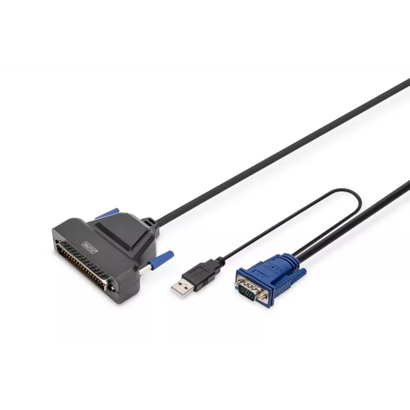 DIGITUS Modulare 43,2 cm (19 Zoll) HD TFT Konsole mit 1 Port VGA. RAL 9005 schwarz - GE Tastatur