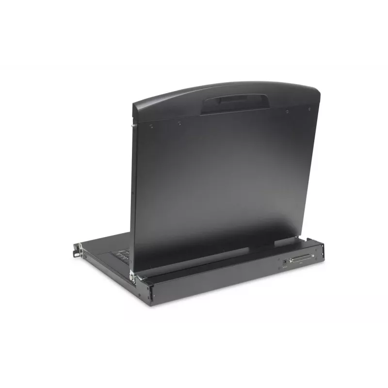 DIGITUS Modulare 43,2 cm (19 Zoll) HD TFT Konsole mit 8-Port KVM. RAL 9005 schwarz - DE Tastatur