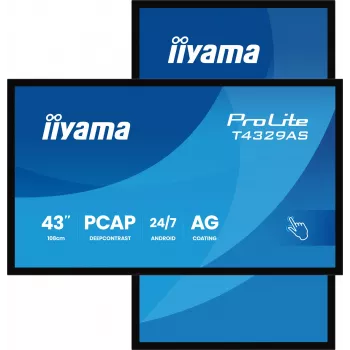 iiyama T4329AS-B1AG Computermonitor 108 cm (42,5 Zoll) 3840 x 2160 Pixel 4K Ultra HD LED Touchscreen Schwarz