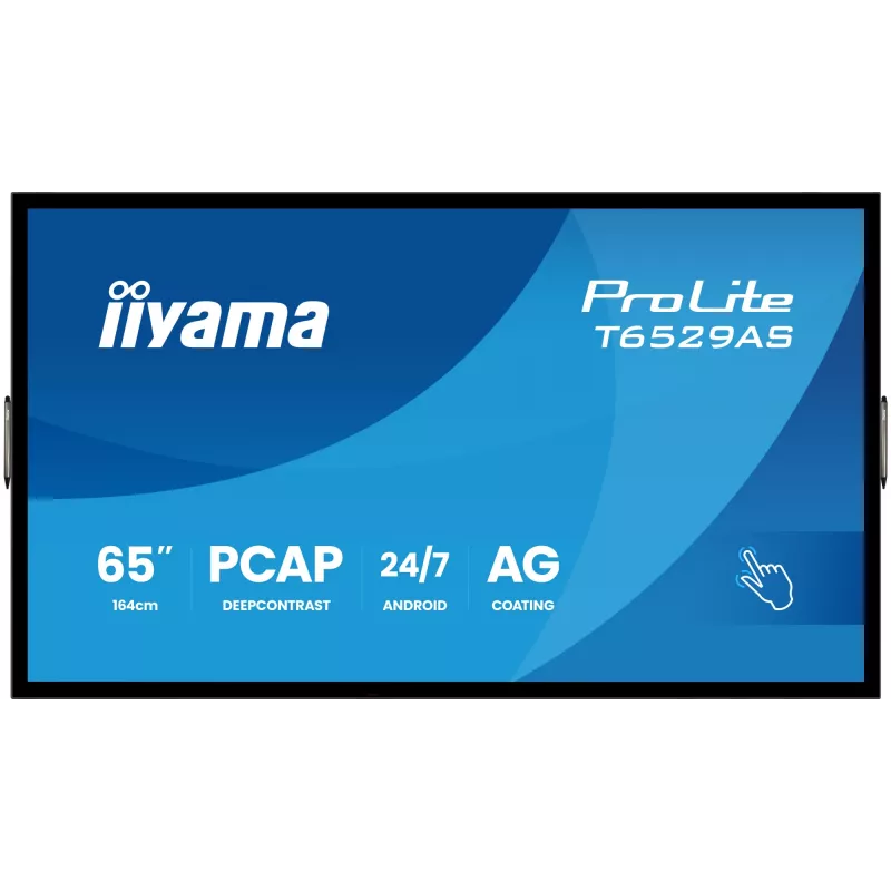 iiyama T6529AS-B1AG Signage Display Kiosk Design 163,8 cm (64,5 Zoll) LED Wi-Fi 420 cd/m² 4K Ultra HD Schwarz Touchscreen Integrierter Prozessor Android 24/7