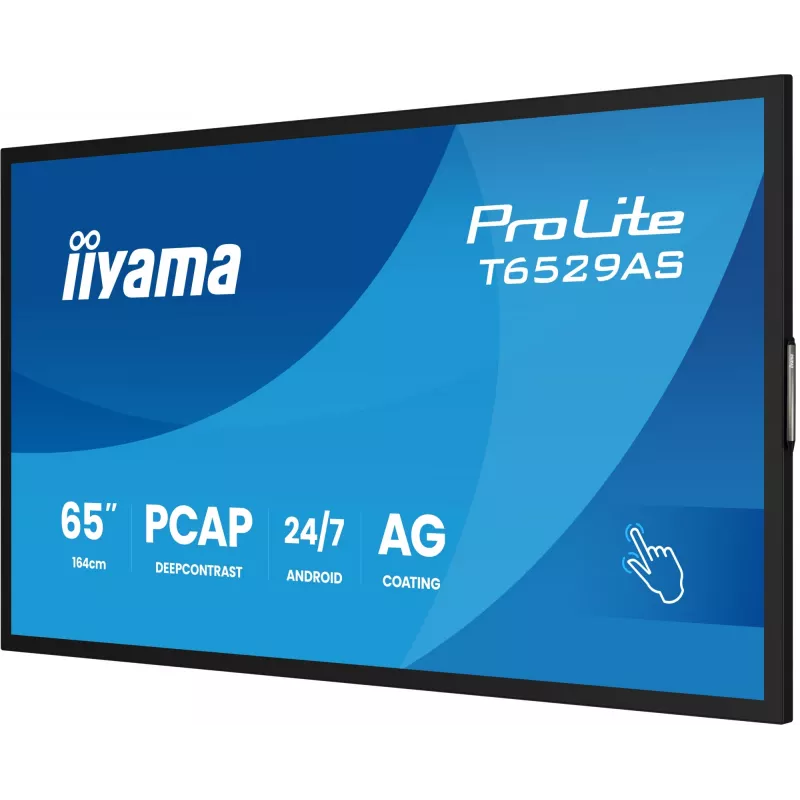 iiyama T6529AS-B1AG Signage Display Kiosk Design 163,8 cm (64,5 Zoll) LED Wi-Fi 420 cd/m² 4K Ultra HD Schwarz Touchscreen Integrierter Prozessor Android 24/7