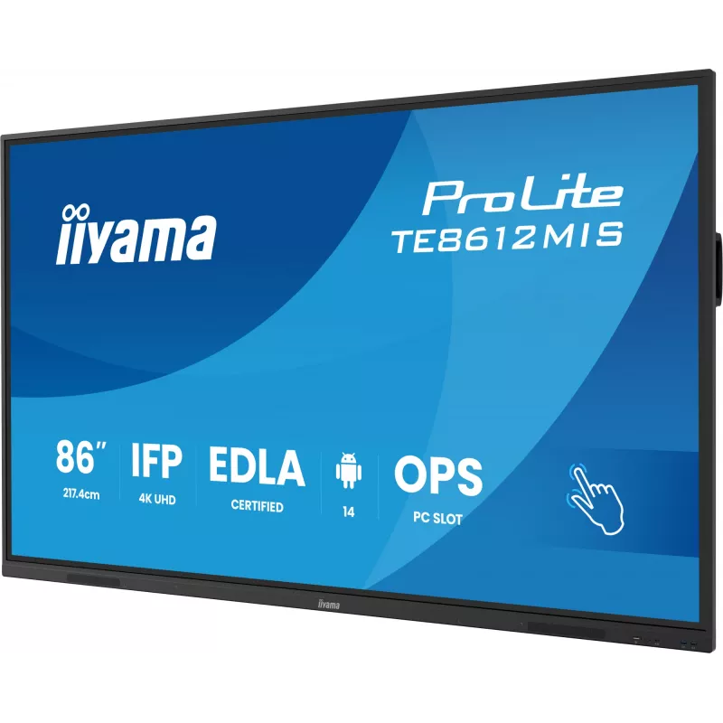 iiyama TE8612MIS-B4AG Signage Display Kiosk-Design 2,17 m (85,6 Zoll) LCD Wi-Fi 400 cd/m² 4K Ultra HD Schwarz Touchscreen Integrierter Prozessor Android 24/7