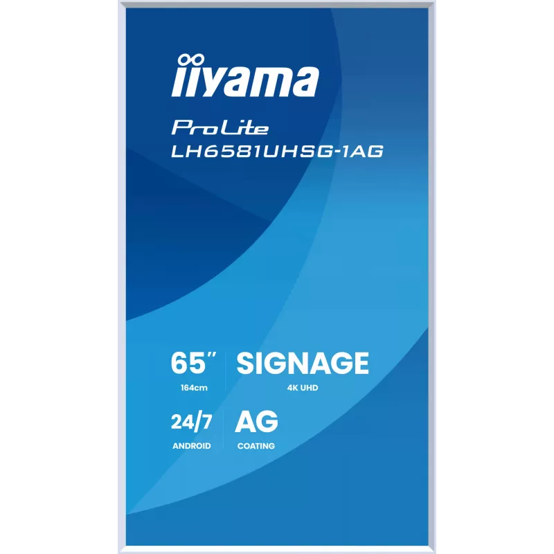 iiyama LH6581UHSG-1AG Signage Display Digital Signage Flachbildschirm 163,8 cm (64,5 Zoll) Wi-Fi 500 cd/m² 4K Ultra HD Weiß Integrierter Prozessor Android 24/7