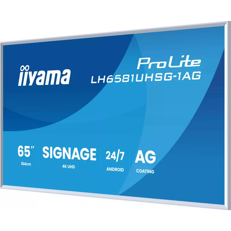 iiyama LH6581UHSG-1AG Signage Display Digital Signage Flachbildschirm 163,8 cm (64,5 Zoll) Wi-Fi 500 cd/m² 4K Ultra HD Weiß Integrierter Prozessor Android 24/7