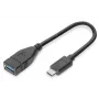 DIGITUS USB Type-C Adapterkabel, OTG, Typ C - A M/F, 15 cm Super Speed Schwarz