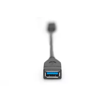 DIGITUS USB Type-C Adapterkabel, OTG, Typ C - A M/F, 15 cm Super Speed Schwarz