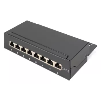 DIGITUS Patch Panel CAT6 8-Port geschirmt Schwarz