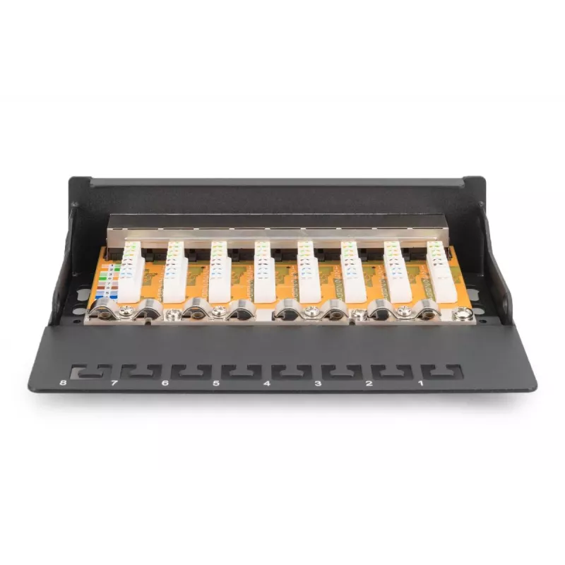 DIGITUS Patch Panel CAT6 8-Port geschirmt Schwarz