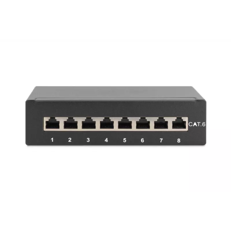 DIGITUS Patch Panel CAT6 8-Port geschirmt Schwarz
