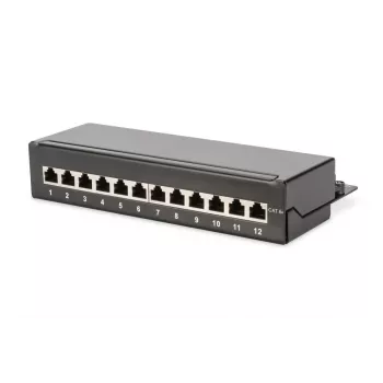 Patch Panel Digitus Desktop CAT 6A Klasse EA geschirmt Schwarz