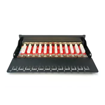 Patch Panel Digitus Desktop CAT 6A Klasse EA geschirmt Schwarz