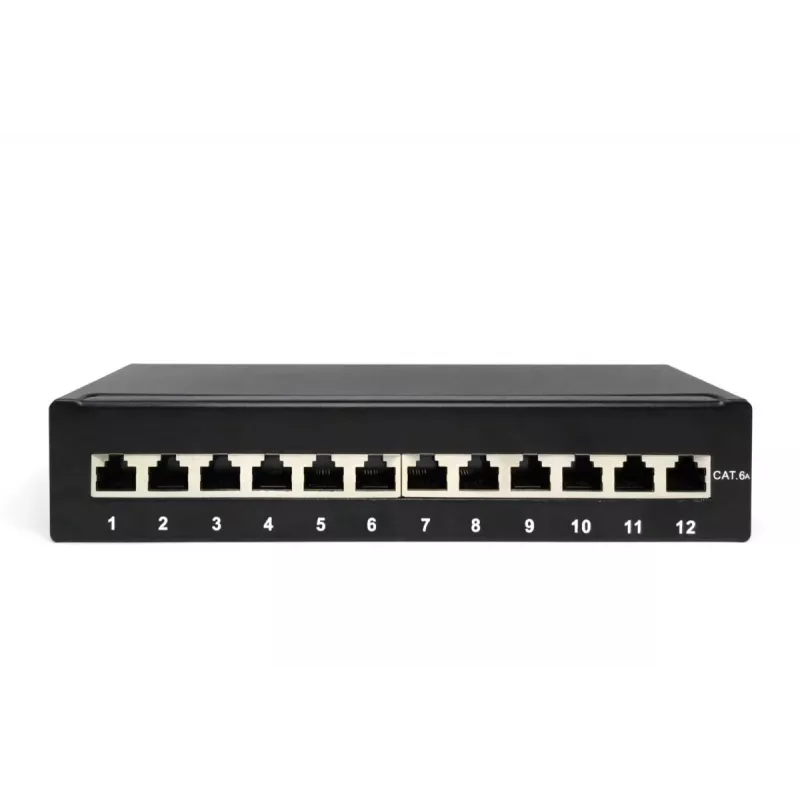 Patch Panel Digitus Desktop CAT 6A Klasse EA geschirmt Schwarz