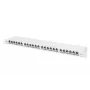 DIGITUS Patchpanel CAT6A EA geschirmt, 24-Port RJ45 Staubschutz, 8P8C, 0,5U, grau RAL 7035