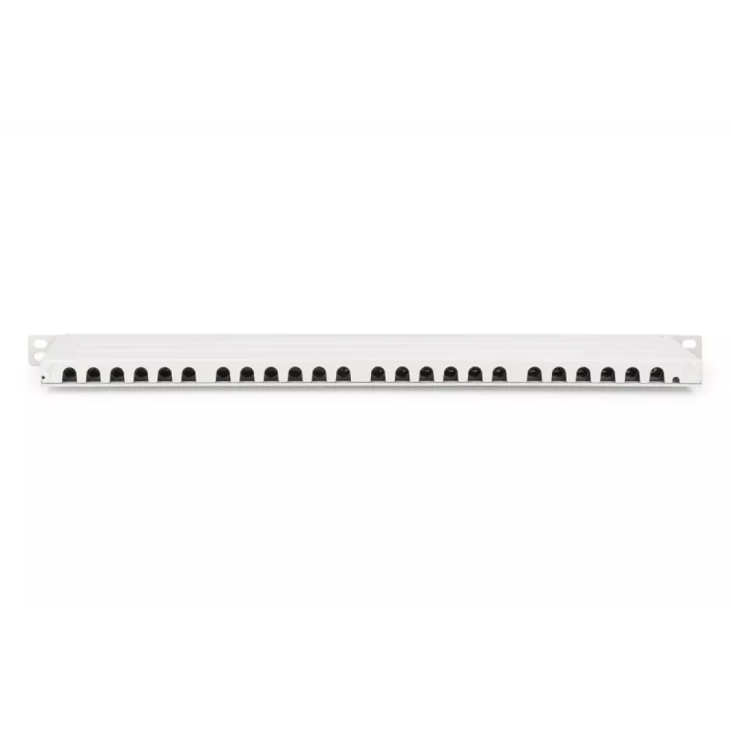 DIGITUS Patchpanel CAT6A EA geschirmt, 24-Port RJ45 Staubschutz, 8P8C, 0,5U, grau RAL 7035