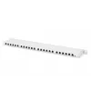 DIGITUS Patchpanel CAT6A EA geschirmt, 24-Port RJ45 Staubschutz, 8P8C, 0,5U, grau RAL 7035