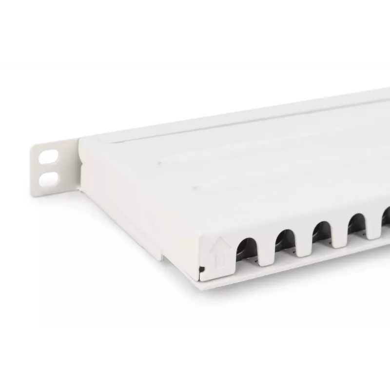DIGITUS Patchpanel CAT6A EA geschirmt, 24-Port RJ45 Staubschutz, 8P8C, 0,5U, grau RAL 7035