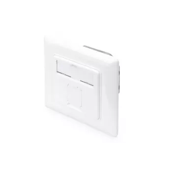 DIGITUS CAT6A Klasse EA Netzwerkdose, geschirmt 1x RJ45, LSA, reinweiß, Unterputz, 8 Richtungen