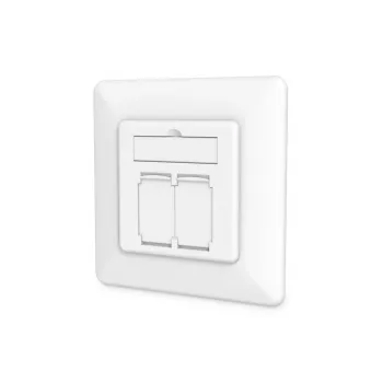 DIGITUS CAT6A Klasse EA Netzwerkdose, geschirmt 2x RJ45, LSA, reinweiß, Unterputz, 8 Richtungen