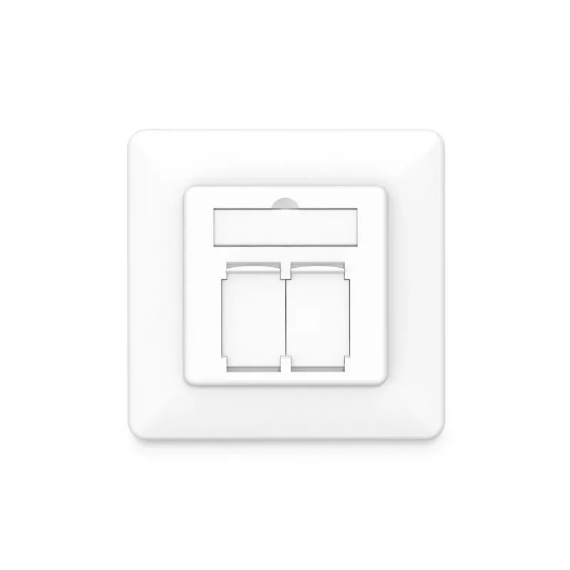 DIGITUS CAT6A Klasse EA Netzwerkdose, geschirmt 2x RJ45, LSA, reinweiß, Unterputz, 8 Richtungen