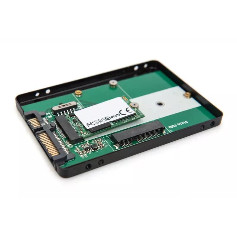 DIGITUS HDD-Gehäuse 2,5 Zoll SATA – M.2 oder mSATA SATA 3 6 Gbit/s, Schreibgeschwindigkeit bis zu 520 MB/s
