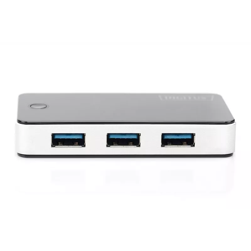 DIGITUS USB-Hub 4-Port USB 3.0 Extern Schwarz Klavierlack