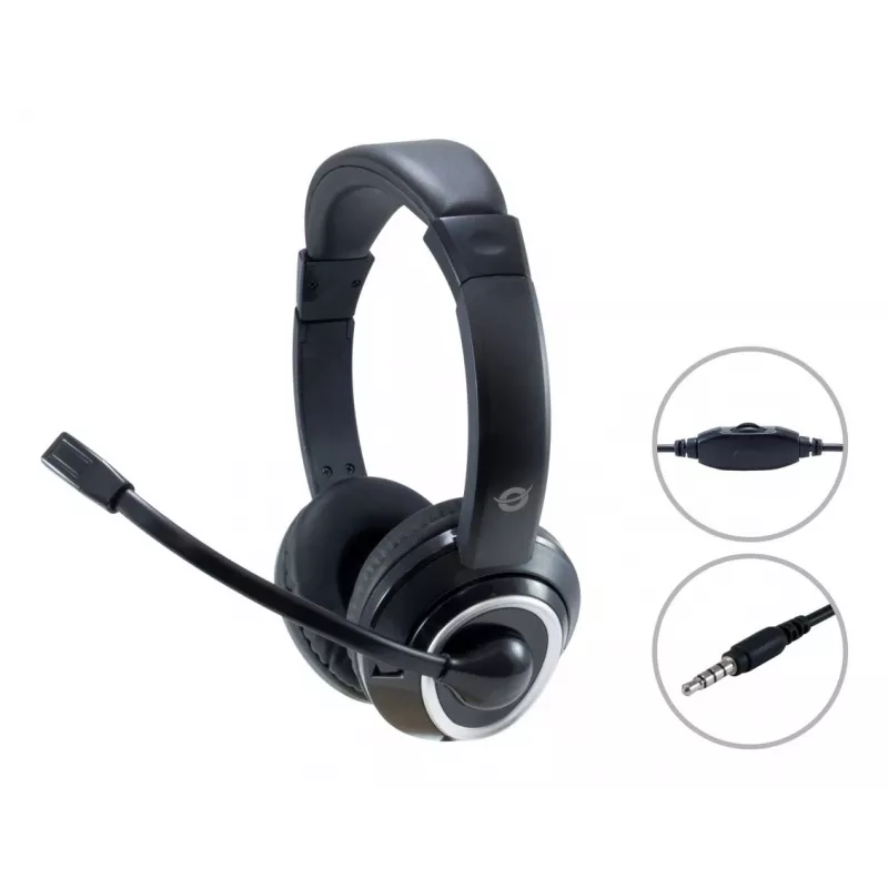 Conceptronic POLONA02B Kopfhörer/Headset Kabelgebunden Kopfband Gaming Schwarz