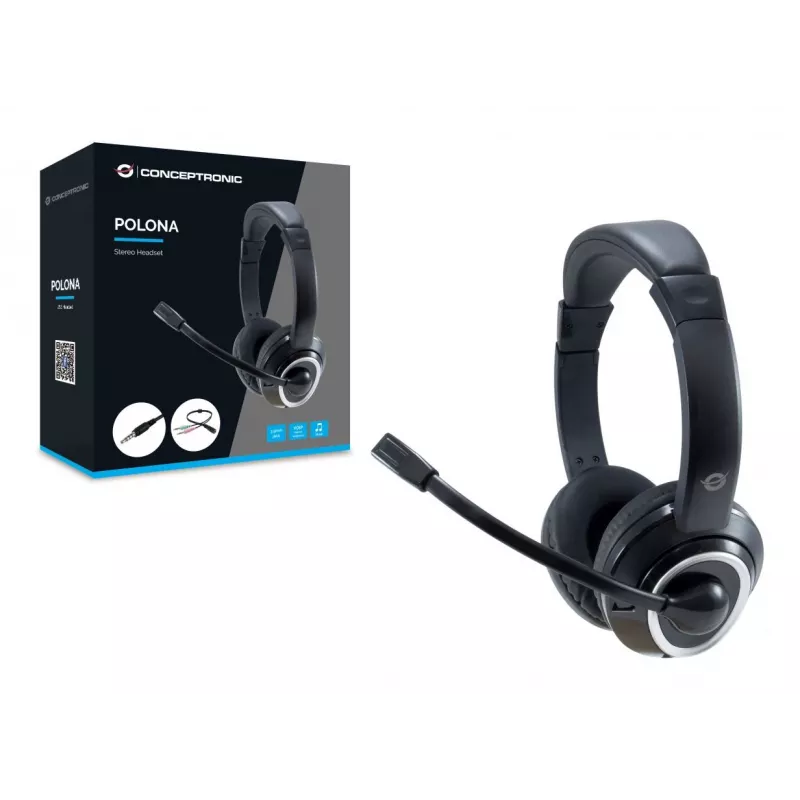 Conceptronic POLONA02BA Kopfhörer/Headset Kabelgebunden Kopfband Gaming Schwarz