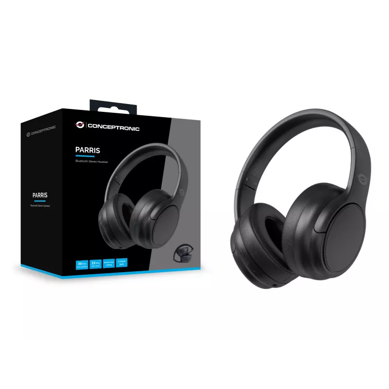 Conceptronic Bluetooth Stereo Headset, Kabelgebunden & Kabellos, 20 - 20000 Hz, Anrufe/Musik, 198,5 g, Headset, Schwarz