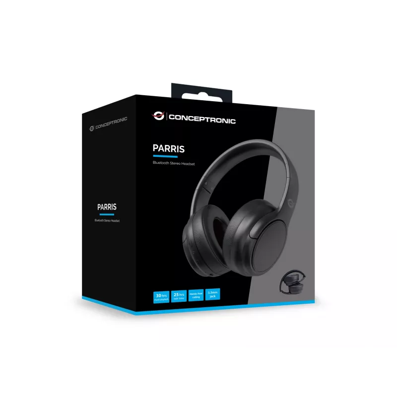 Conceptronic Bluetooth Stereo Headset, Kabelgebunden & Kabellos, 20 - 20000 Hz, Anrufe/Musik, 198,5 g, Headset, Schwarz