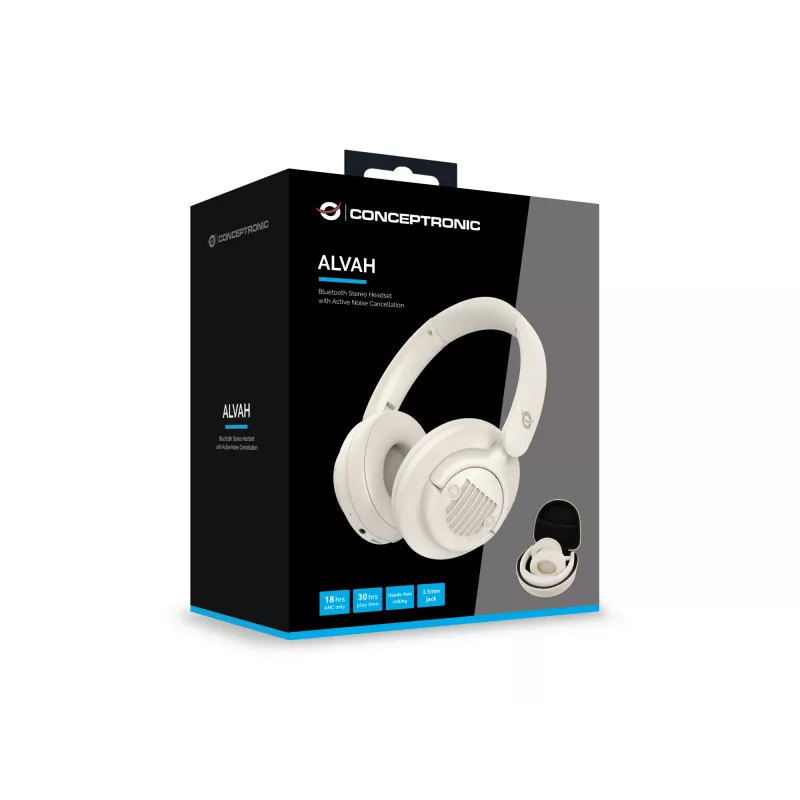 Conceptronic ALVAH02C Bluetooth Stereo Headset mit aktiver Geräuschunterdrückung